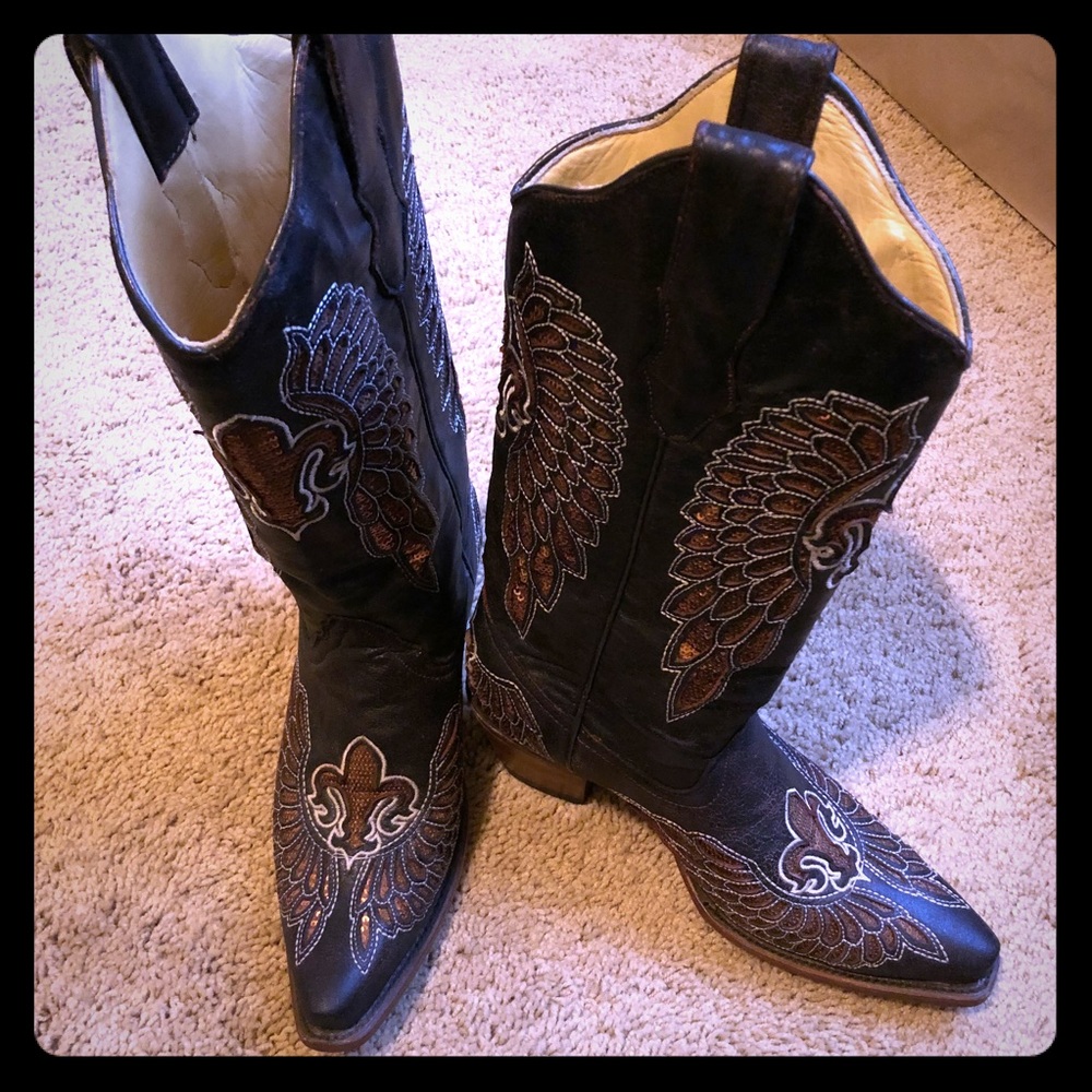 Fluer De Lis Cowboy Boots, Corral